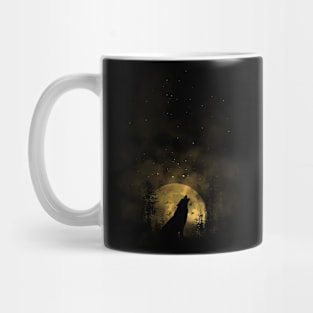 Stars and Moon - Wolf Howl Pagan Nature Mug